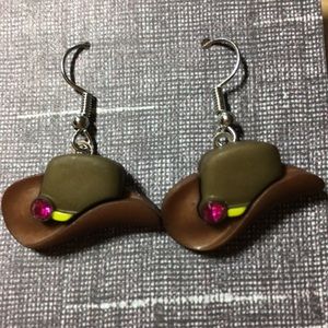 Cowgirl hat earrings